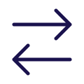 Horizontal arrows stacked icon