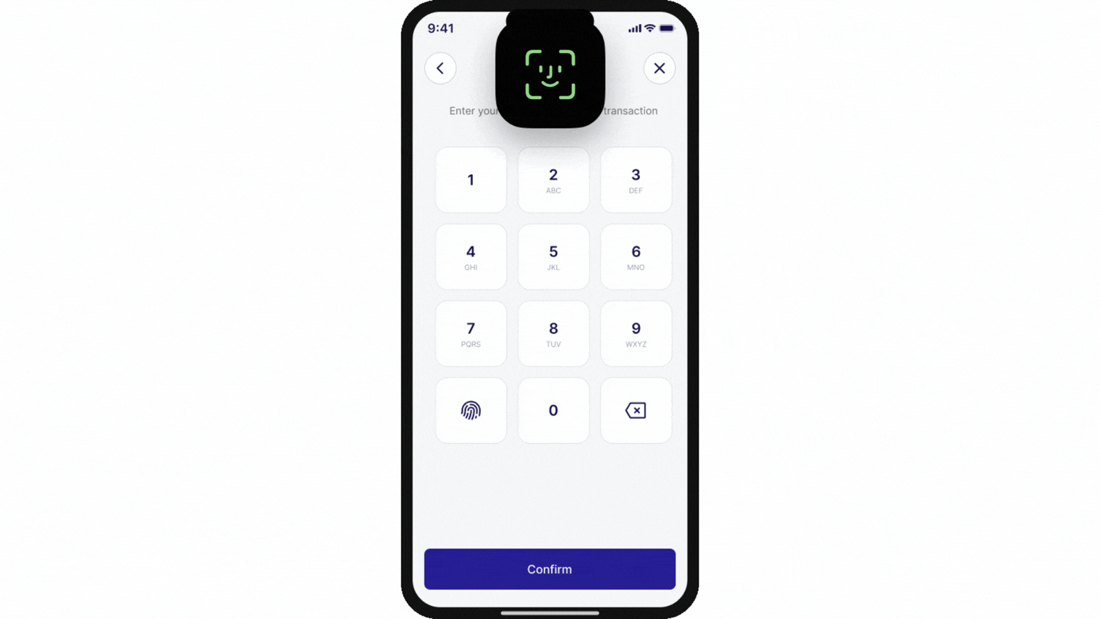 Approve transactions securely desktop view GIF