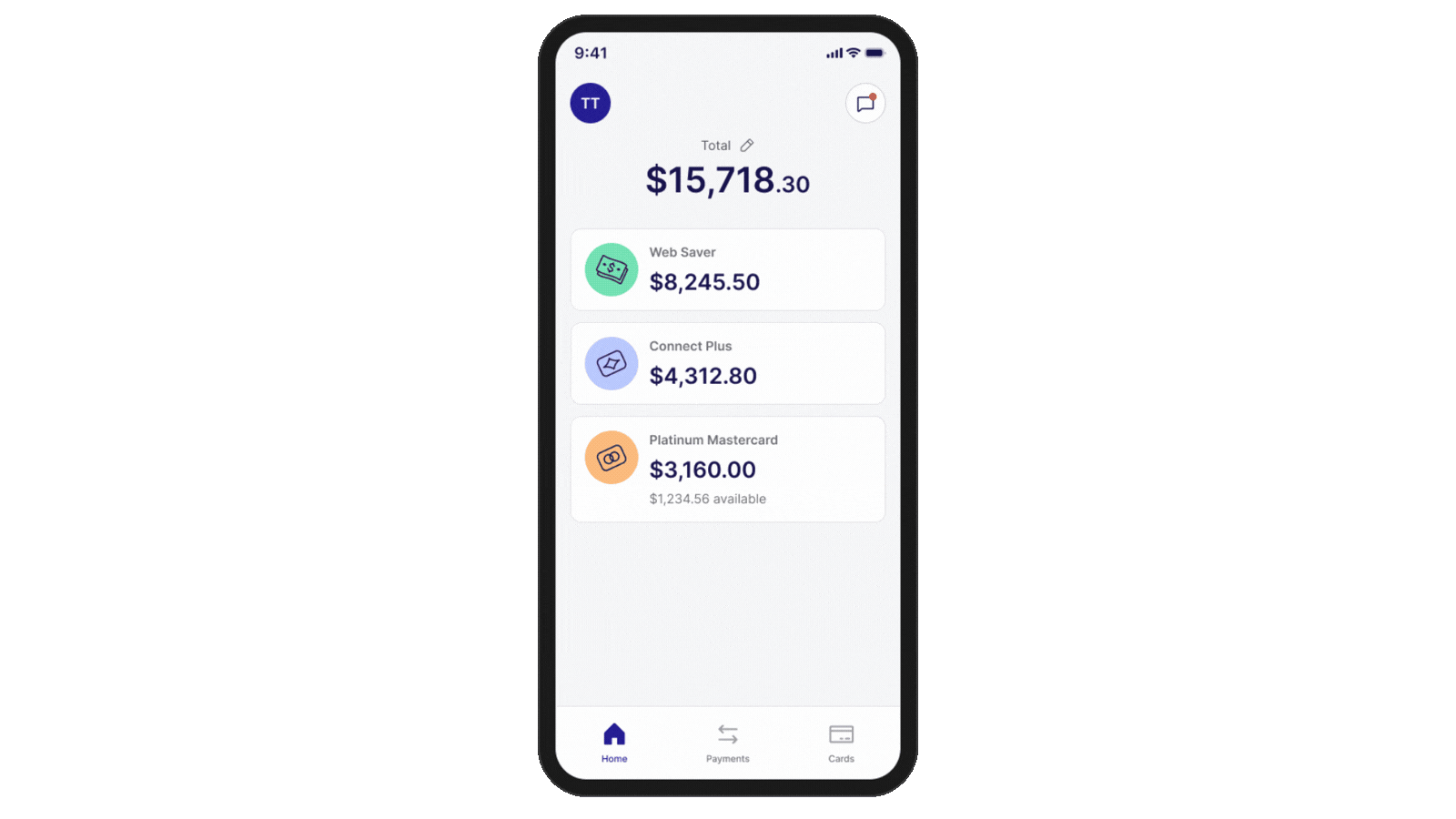 Customise your total balance desktop view