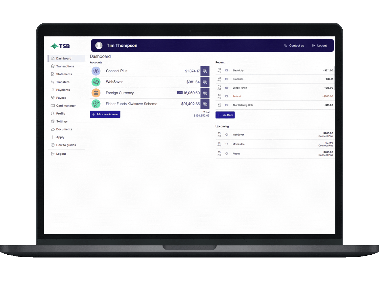 Updated dashboard desktop view GIF