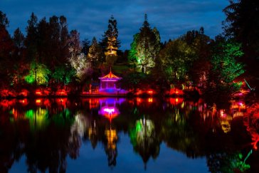 TSB Festival of Lights shining in New Plymouth’s Pukekura Park. Photo by Charlotte Curd.
