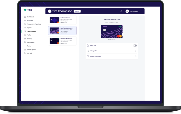 Manage your cards