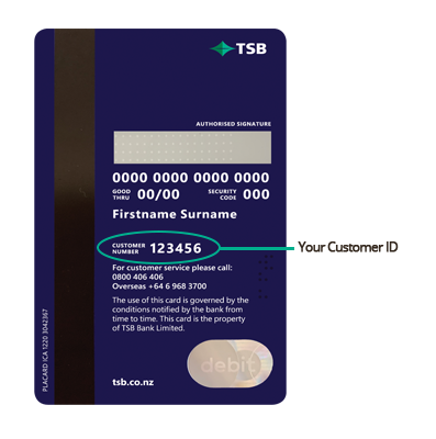 Back of a TSB Bank debit card