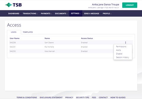 Access TSB website