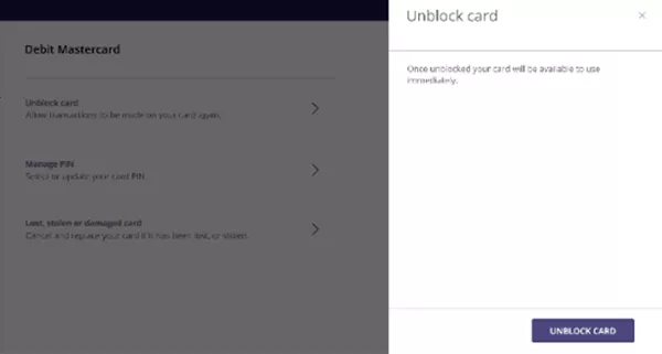 Unblock card TSB website