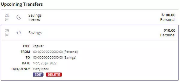 Upcoming transfers TSB website