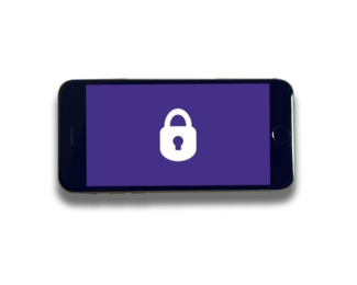 lanscape smartphone with padlock clipart on screen