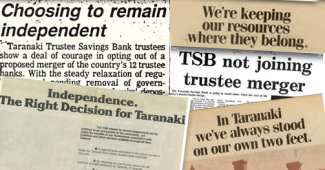 TSB Bank decision to remain independent – newspaper clippings highlighting New Zealand ownership