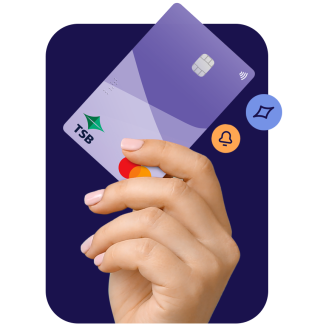 Hand holding TSB Low Rate Mastercard up