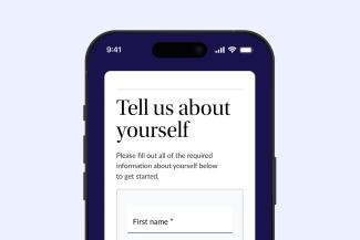 Apply for Chubb insurance online application on an iPhone