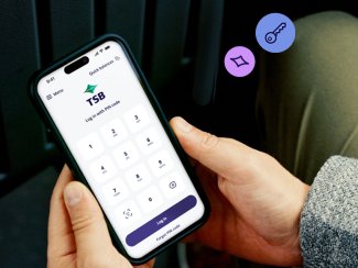 TSB mobile app log in screen PIN