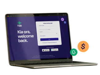 TSB online banking login screen with stickers