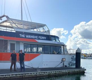 island direct team on waiheke island dock