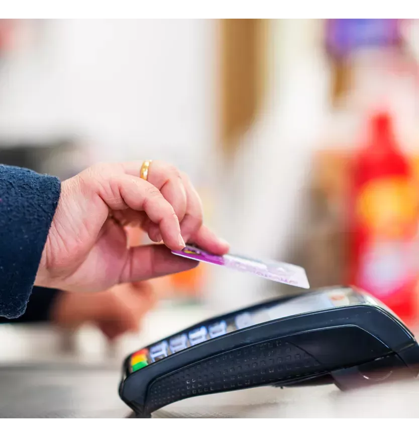 Business owner using secure, flexible payment options