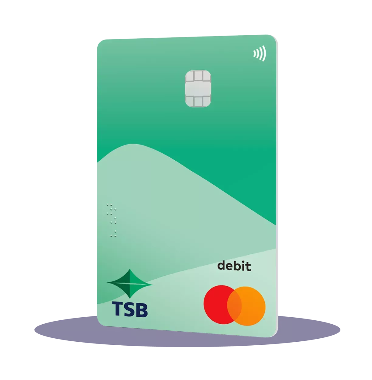 TSB debit mastercard on right angle