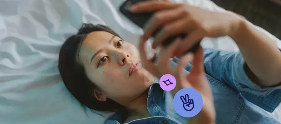 woman using a smartphone for everyday banking at home