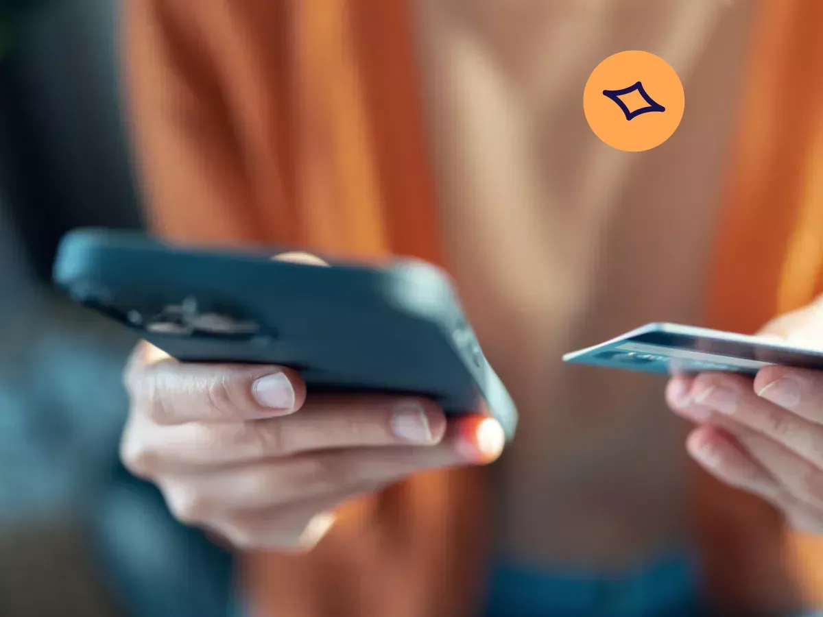 person on their smartphone managing their TSB credit card